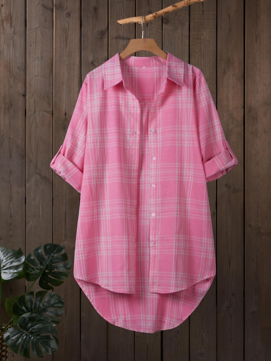 Women'S Fashion Essentials - Plus Size Retro Korean Pure Plaid
