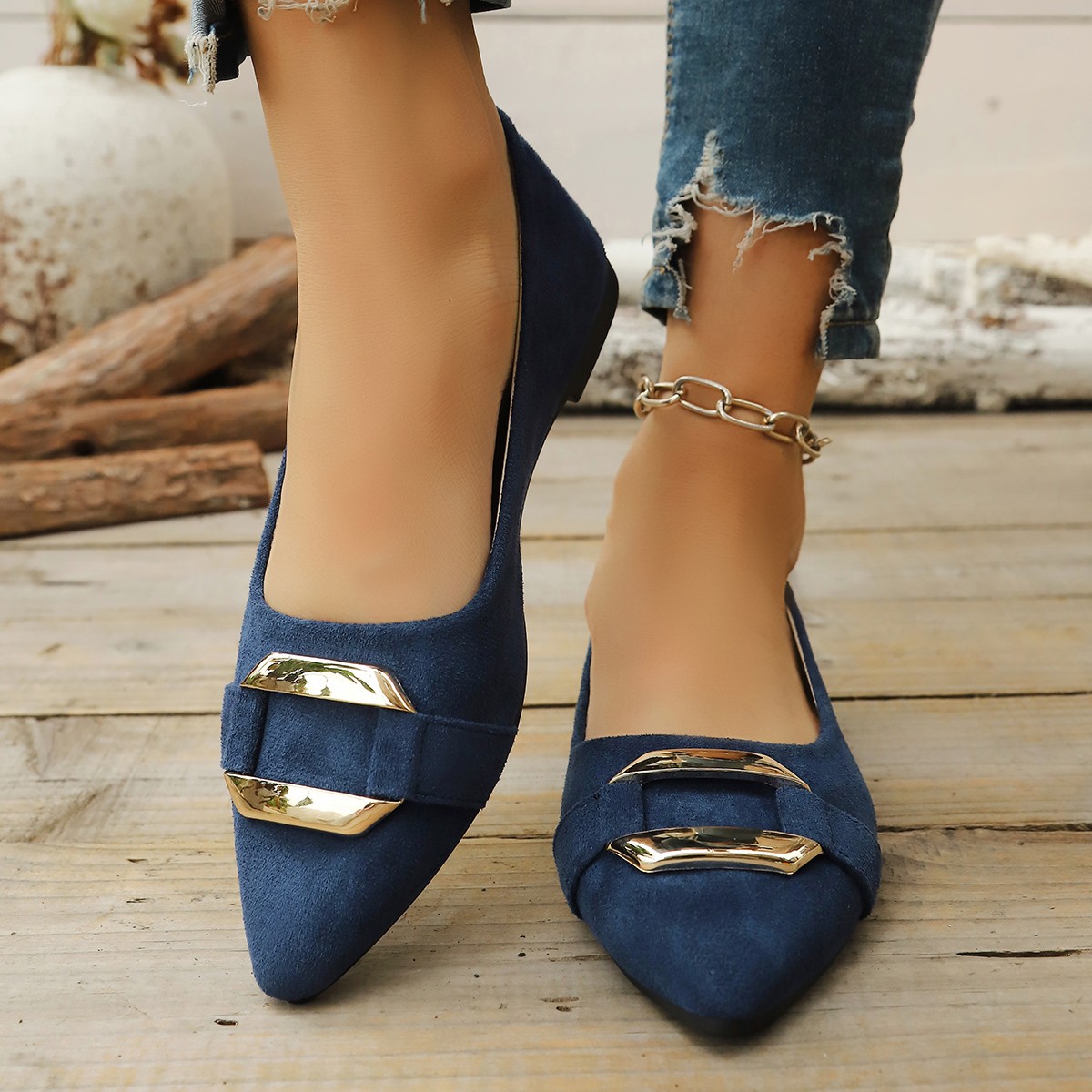 Women'S Fashion Loafers - Spring and Autumn Elegant Pointed Sexy