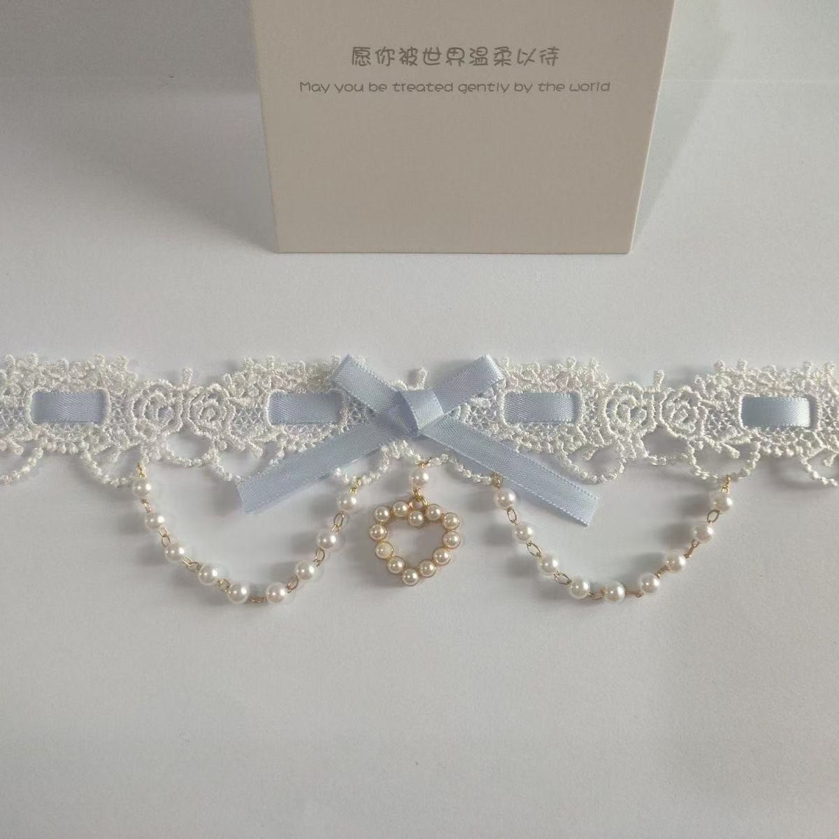 Women Fashion Photoshoot - Sweet Lolita Pearl Lace Necklace Y2K
