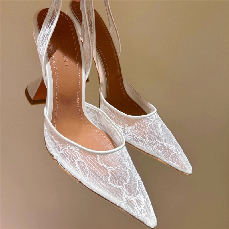 Women'S Fashion Line - High-heeled sandals summer new pointed lace