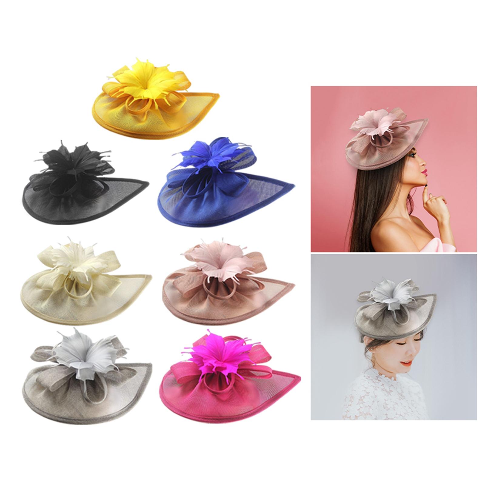 Women'S Fashion Kentucky Derby - Flower Feather Fascinator Hat Cocktail Tea