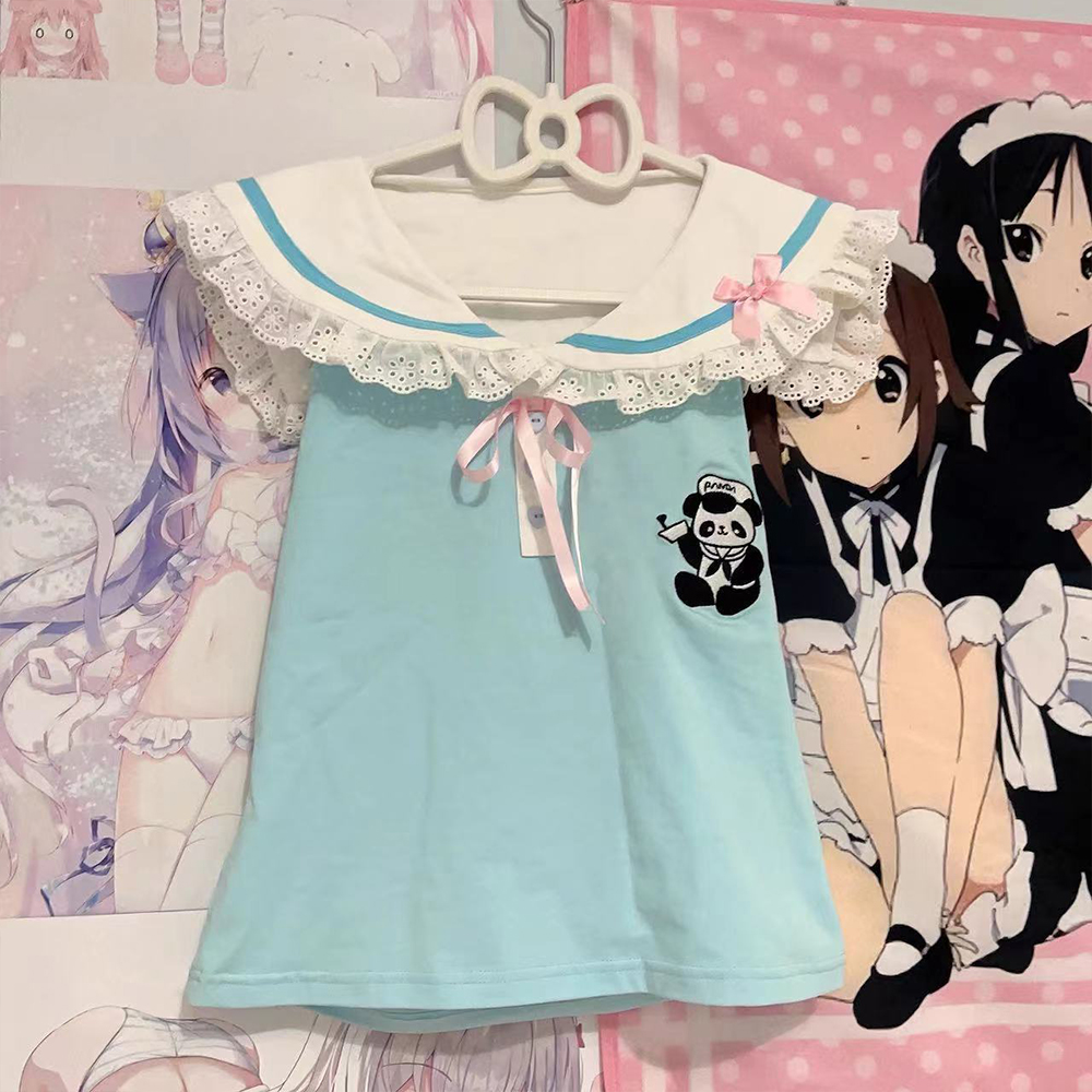 Women Fashion Necklace - Japanese Cute Bow T Shirts Women