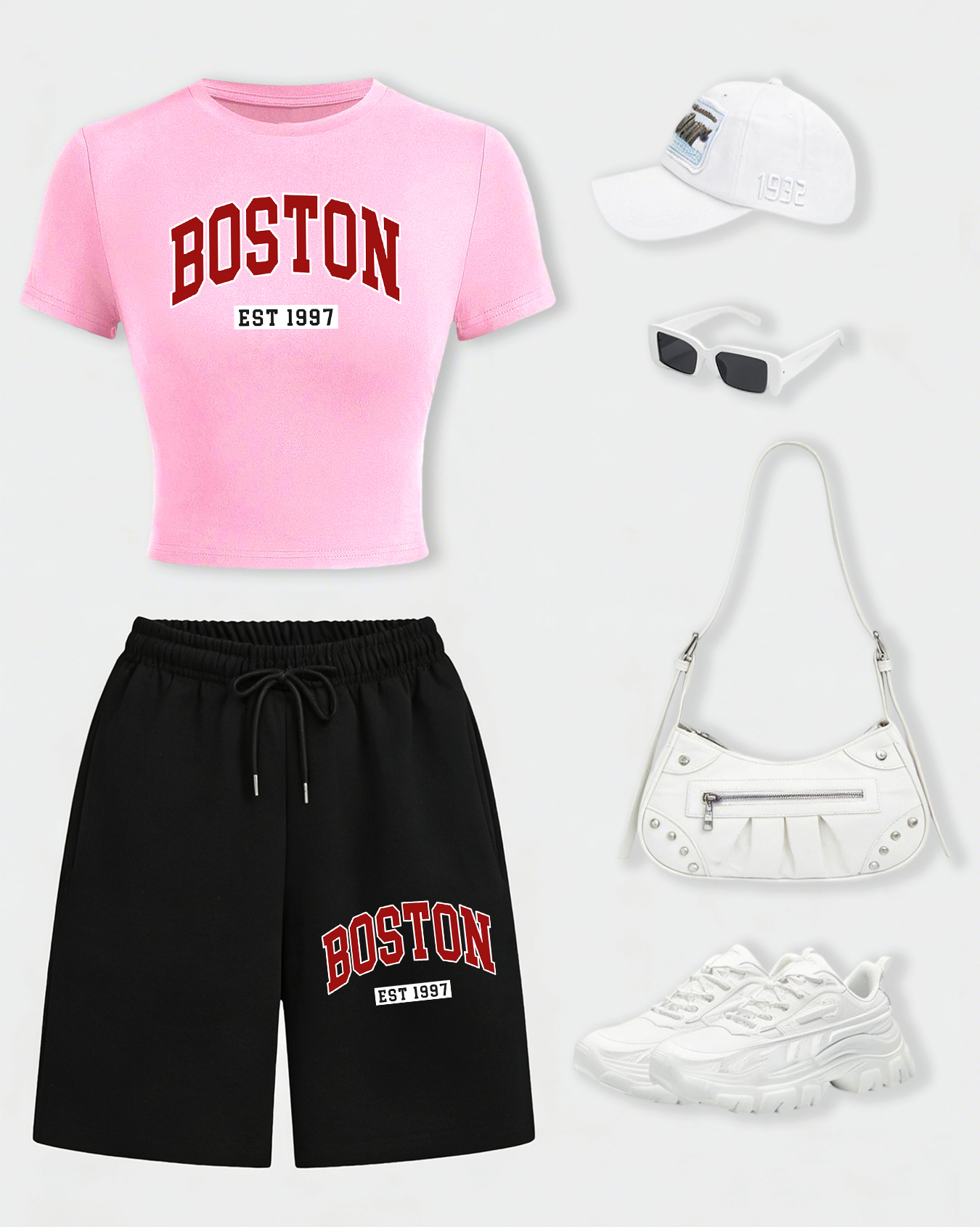 Crop Top Women - Boston Letter Est 1997 Women T-Shirt
