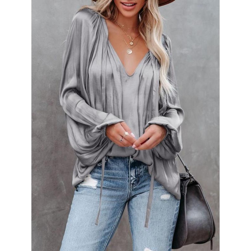 Women'S Fashion Essentials - Plus Size Fashion Long Sleeve V