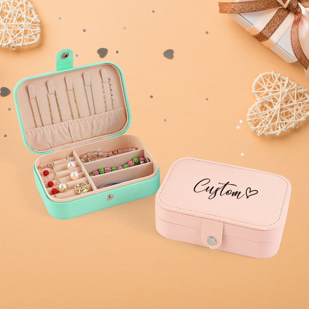 Women Fashion Necklace - Personalized Customized Portable Button Jewelry Box