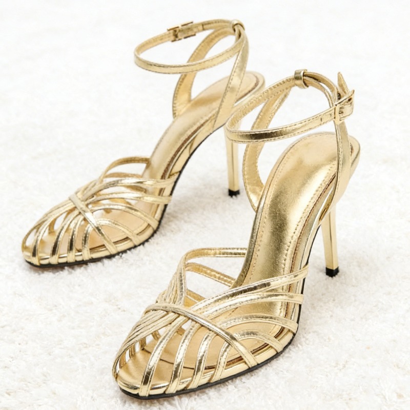 Women'S Fashion Line - Sexy Gold Hollow Narrow Band High