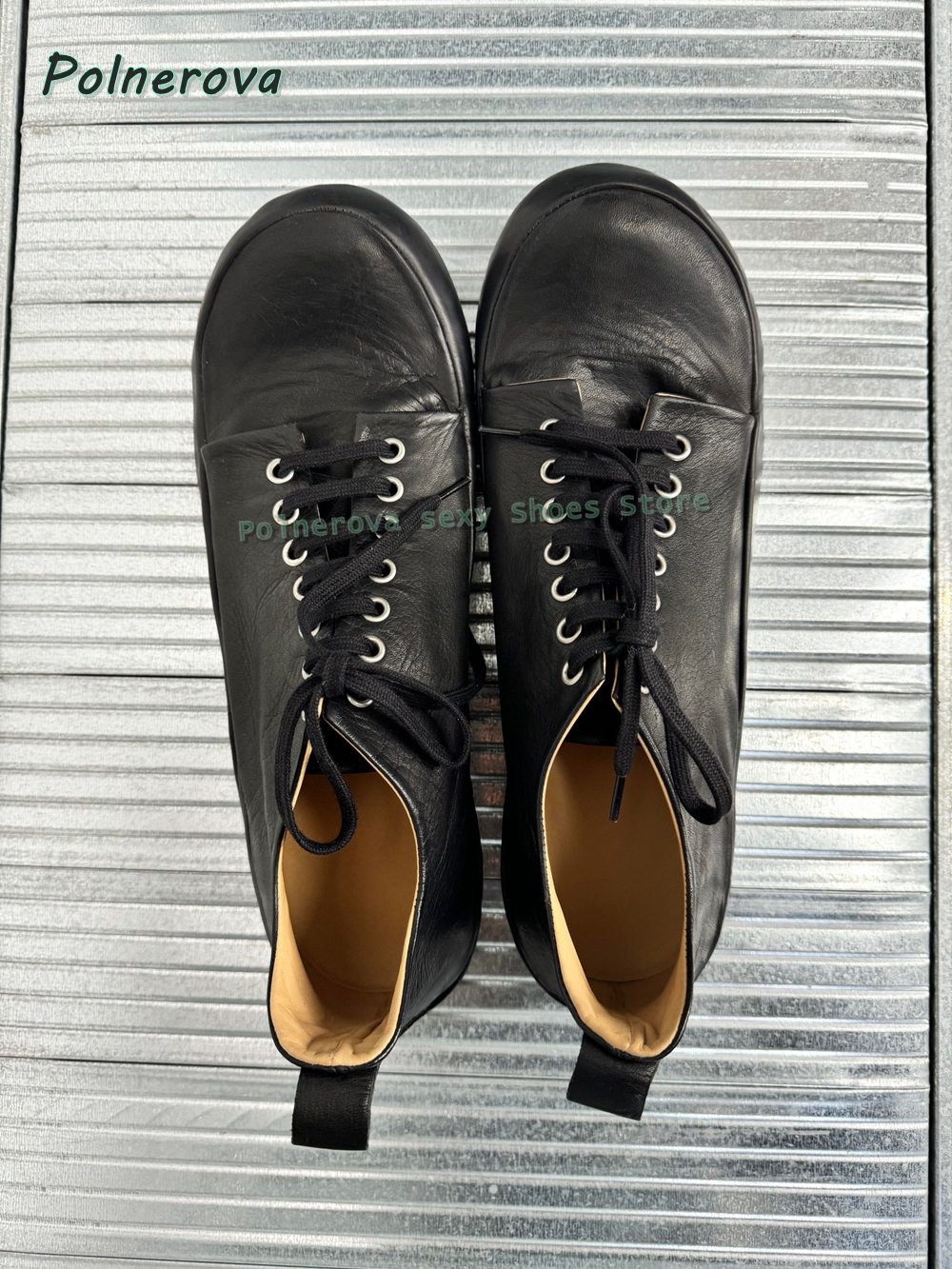 Women'S Fashion Loafers - Cocked Round Toe Lace Up Loafers