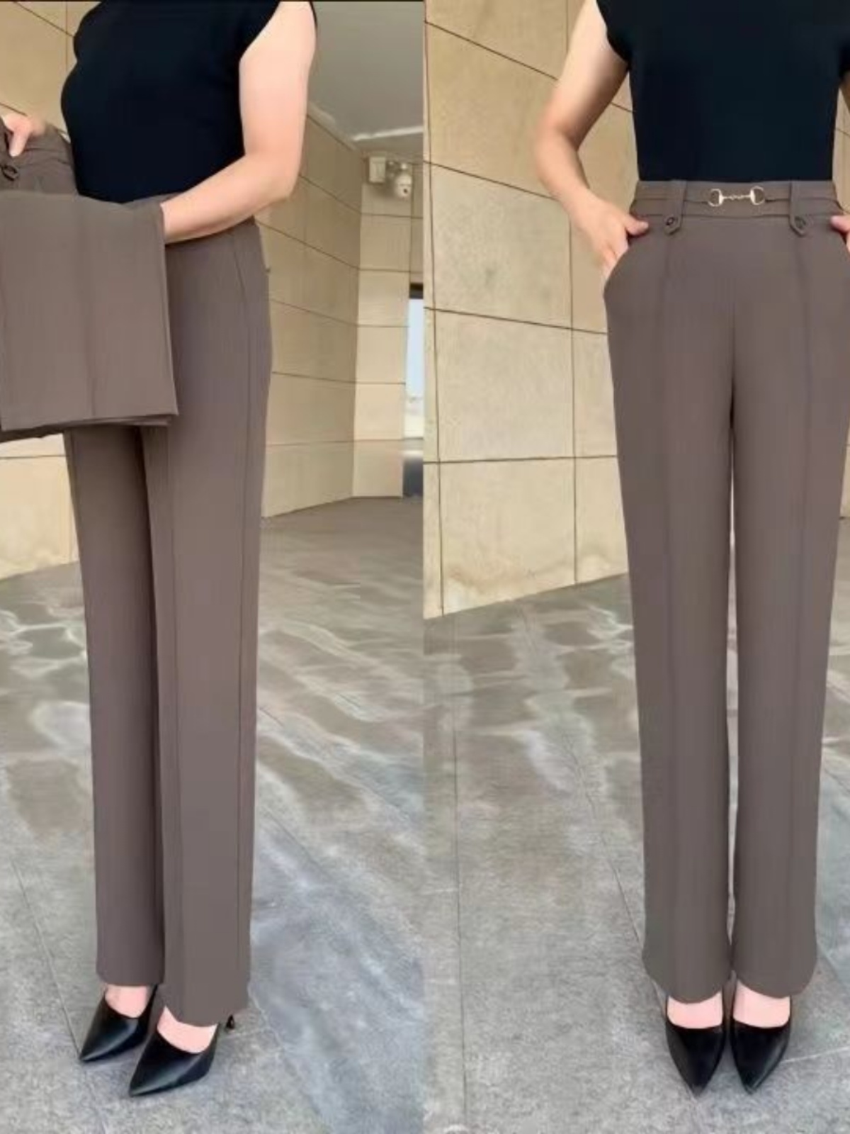 Mom Jeans Women - High Waist Slim Fit Straight Leg