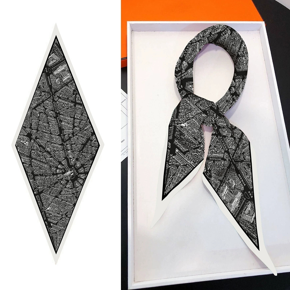 Women'S Fashion Paris - Hot Printing Diamond Scarf Brand Silk