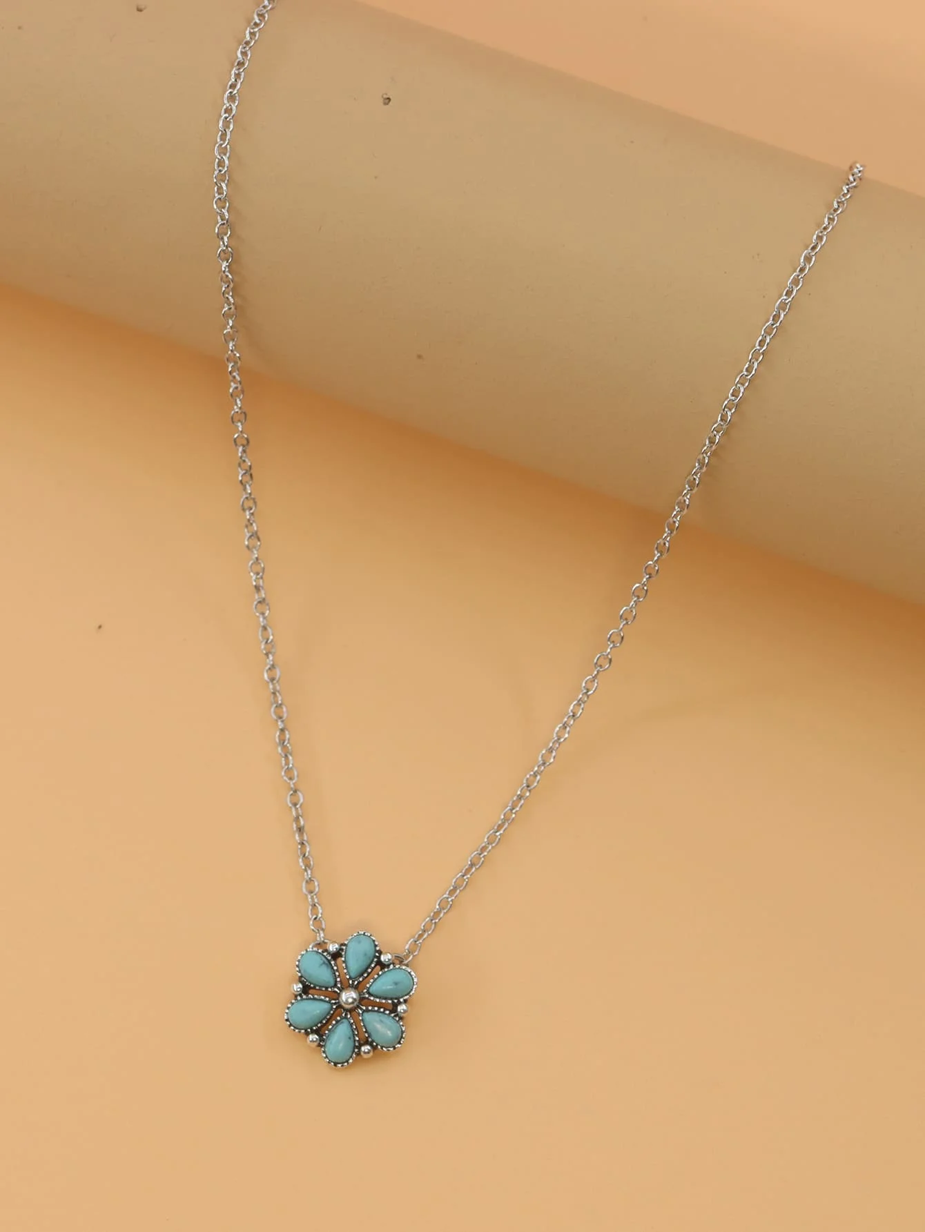 Turquoise Flower Pendant Neckl - Women Fashion Necklace incelemesi ve fiyatı
