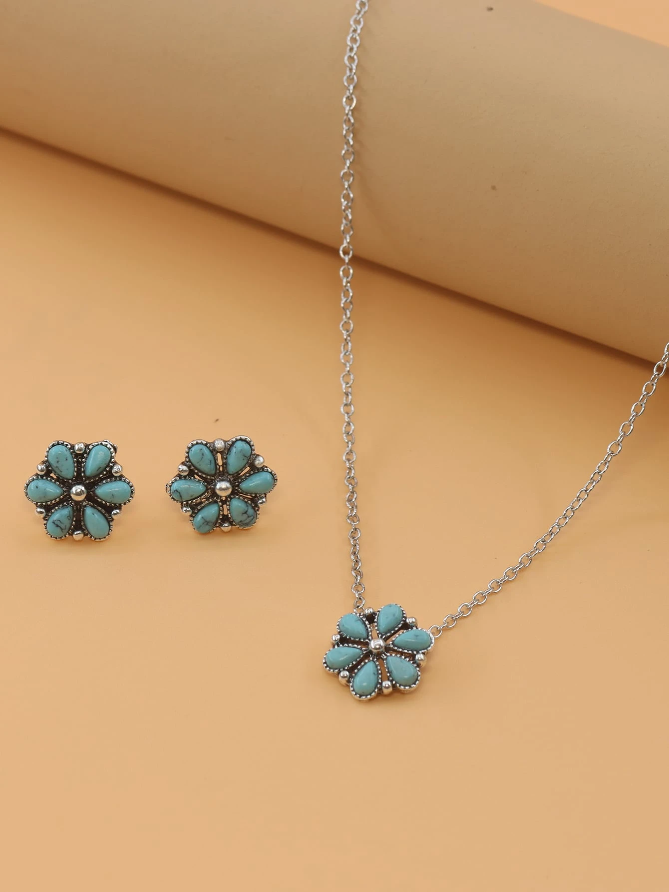 Turquoise Flower Pendant Neckl - Women Fashion Necklace incelemesi ve fiyatı