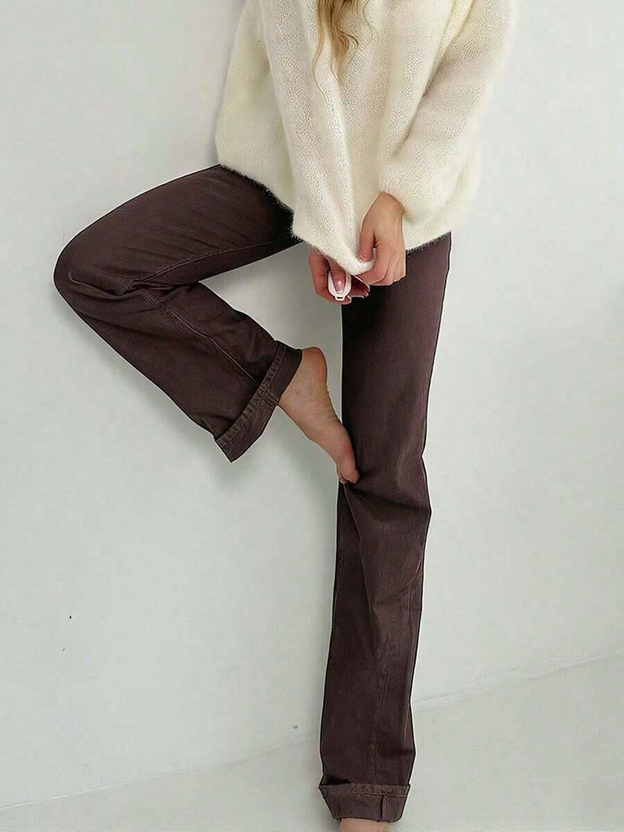 Womens Mid-Rise Loose Wide Leg - Mom Jeans Women incelemesi ve fiyatı