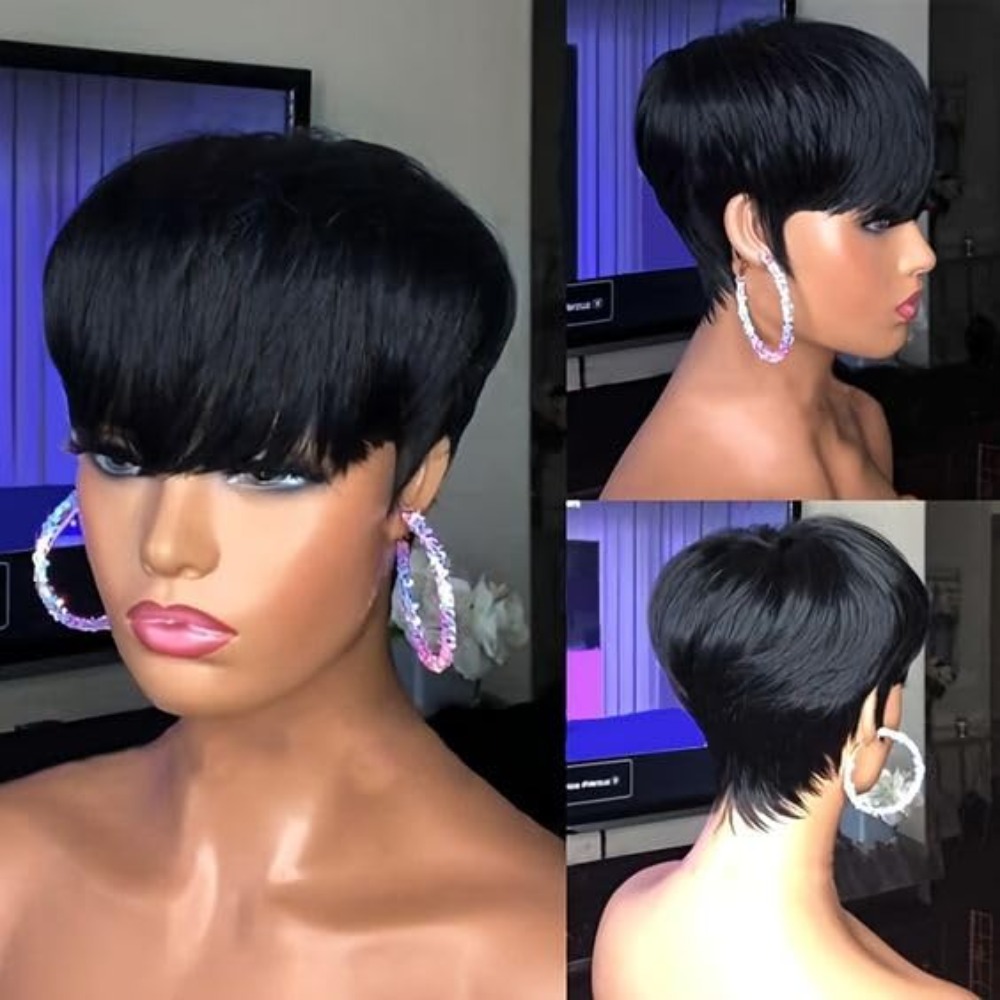 Glueless Short Pixie Cut Human - Women Fashion Photoshoot incelemesi ve fiyatı