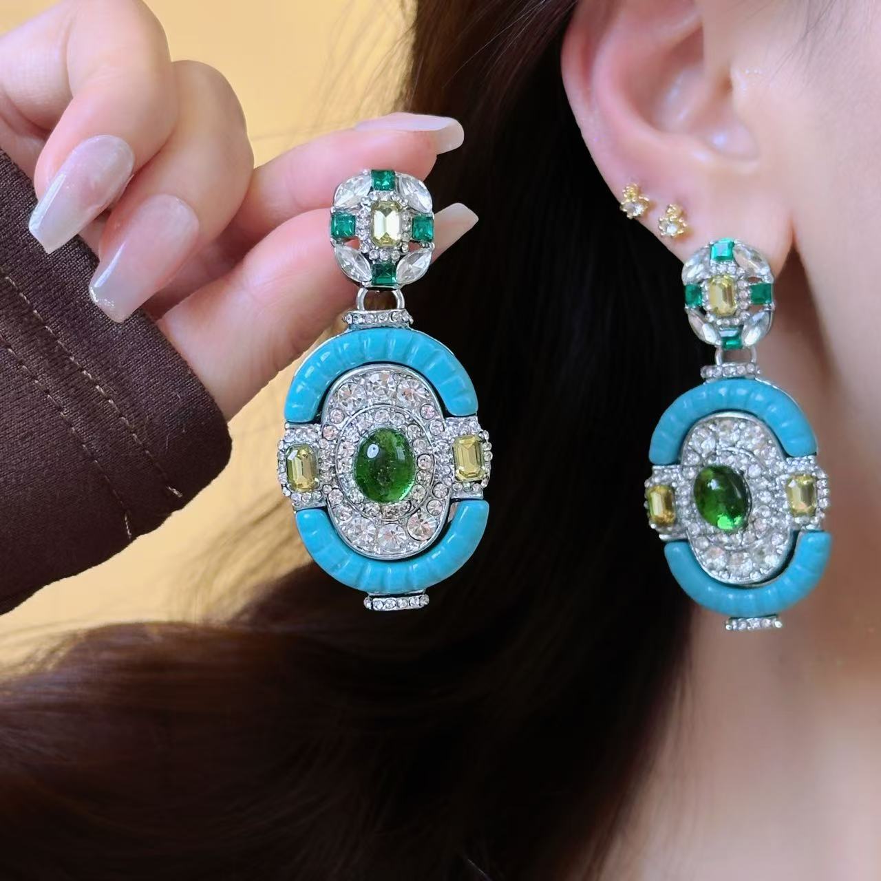 Vintage Turquoise Emerald Silv - Women'S Fashion Victorian Era incelemesi ve fiyatı