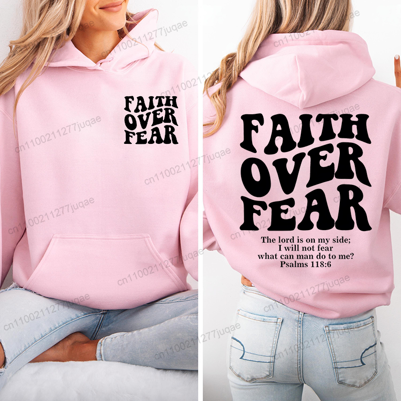 Faith Over Fear Print Sweatshi - Women Fashion Over 50 incelemesi ve fiyatı