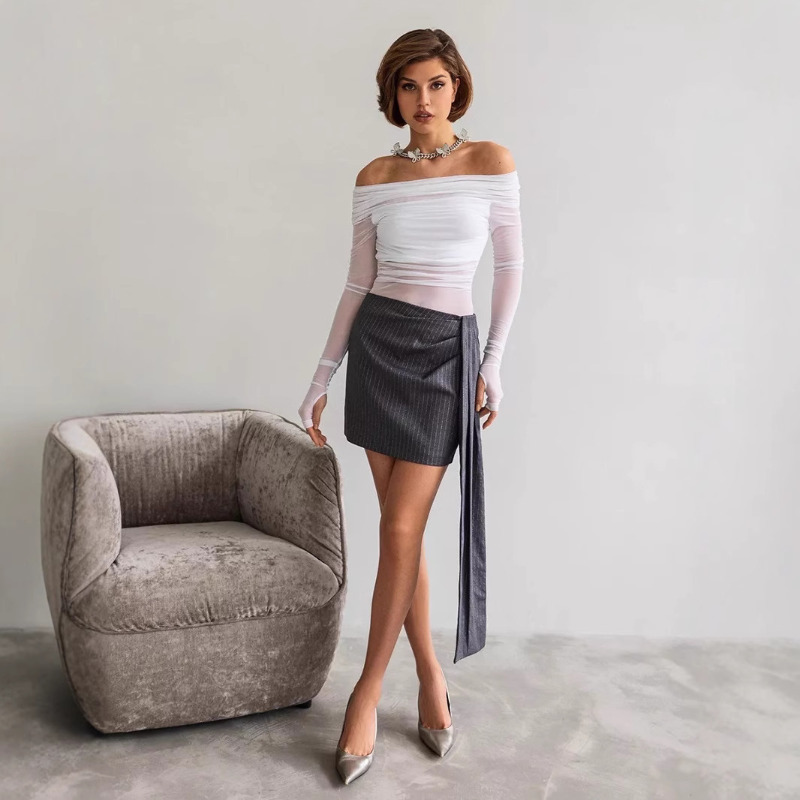 Women  Mesh Off Shoulder Top S - Crop Top Women incelemesi ve fiyatı