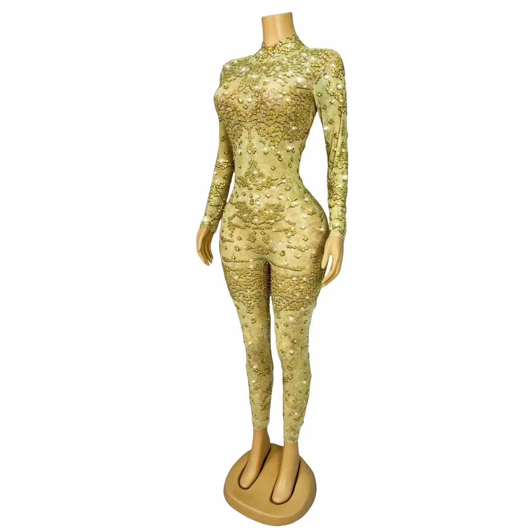 Sexy Stage Shining Gold Rhines - Women Fashion Photoshoot incelemesi ve fiyatı