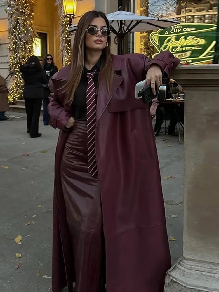 Fashion PU Leather Long Overco - Women'S Fashion Essentials incelemesi ve fiyatı