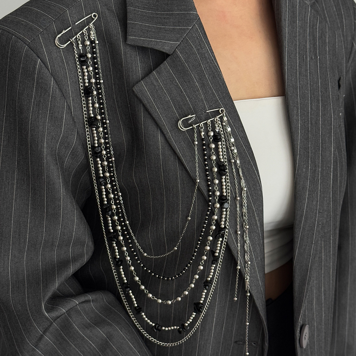 Punk Hip Hop Long Crystal Broo - Women'S Fashion Layering incelemesi ve fiyatı