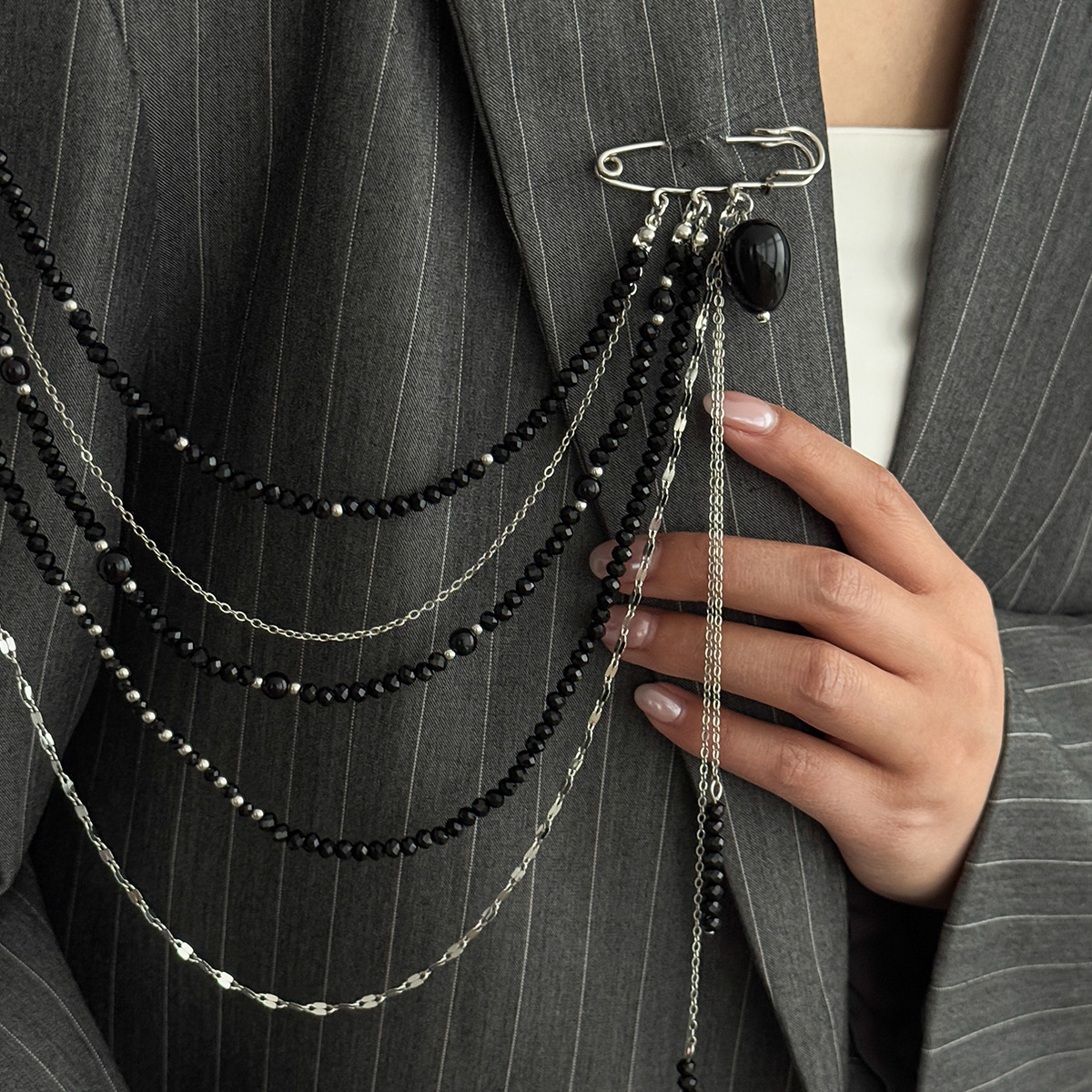 Punk Hip Hop Long Crystal Broo - Women'S Fashion Layering incelemesi ve fiyatı