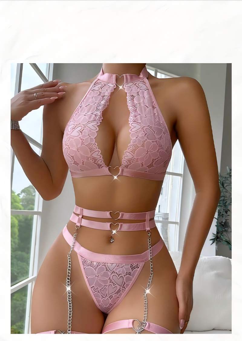 Sexy Lingerie Set Push Up Lace - Women Fashion Necklace incelemesi ve fiyatı