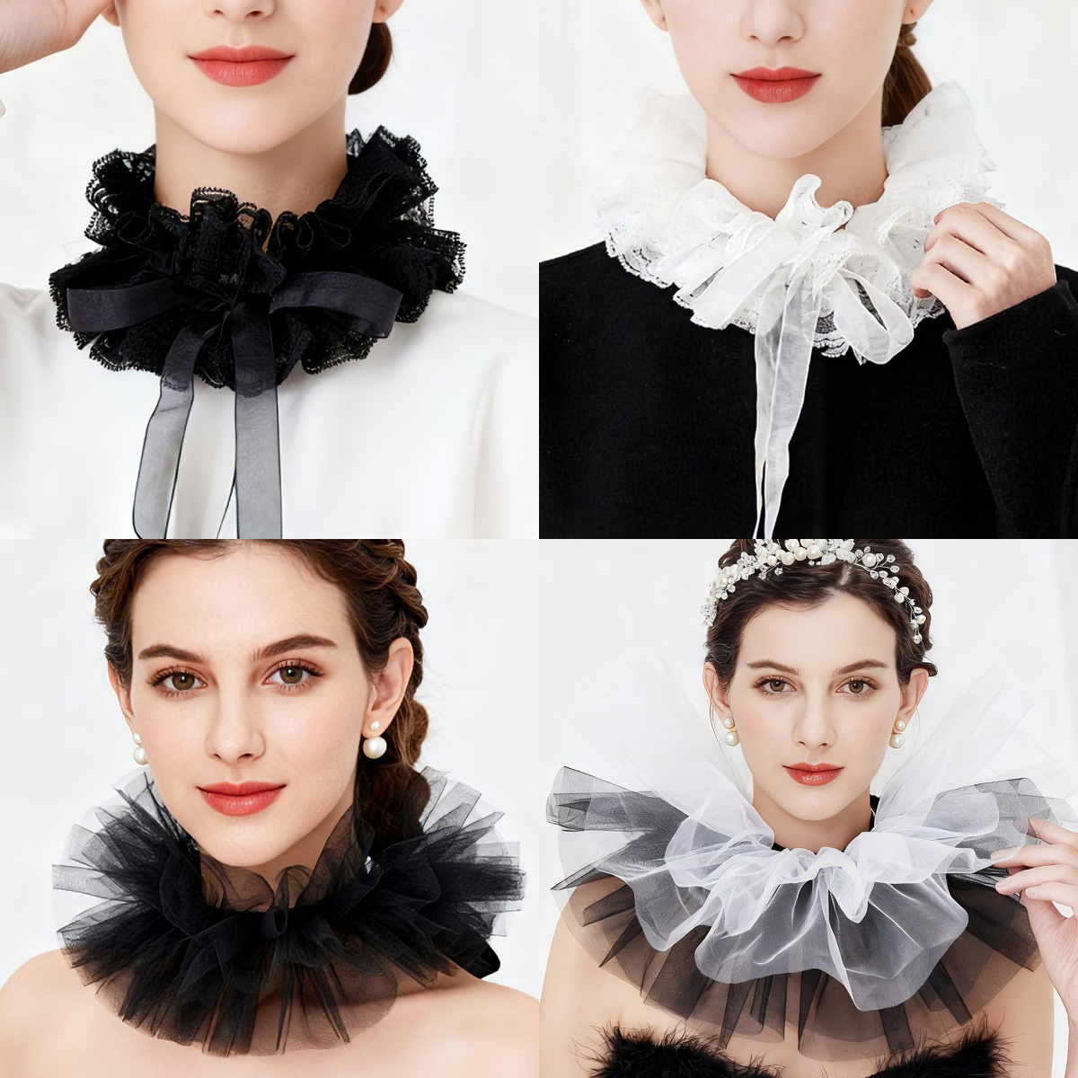 Fashion Tulle Ruffle Collar Fo - Women'S Fashion Victorian incelemesi ve fiyatı