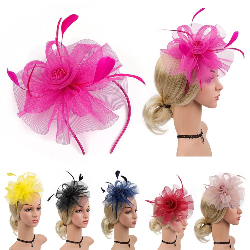 Feathers Ribbon Fascinator Hat - Women'S Fashion Kentucky Derby incelemesi ve fiyatı