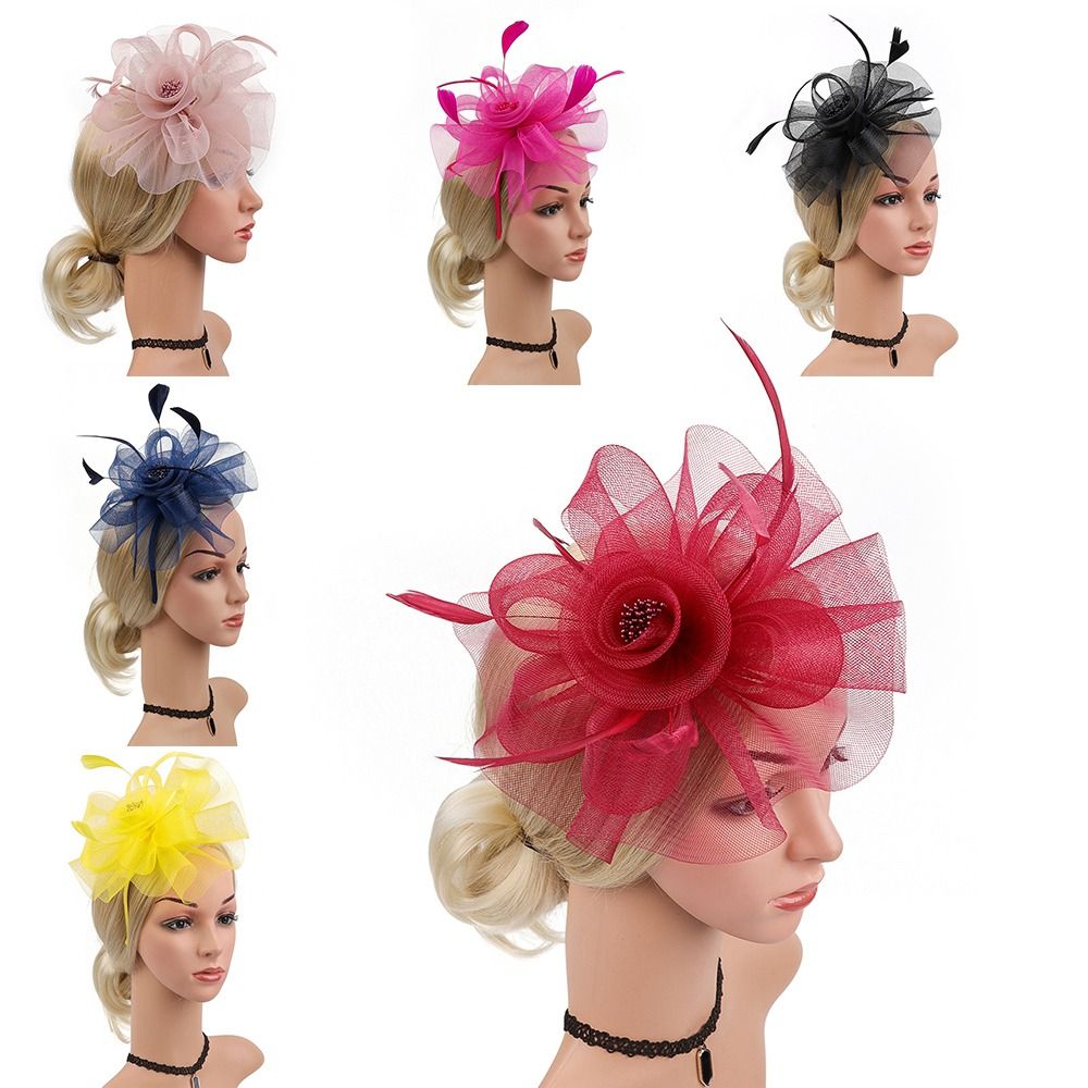 Feathers Ribbon Fascinator Hat - Women'S Fashion Kentucky Derby incelemesi ve fiyatı