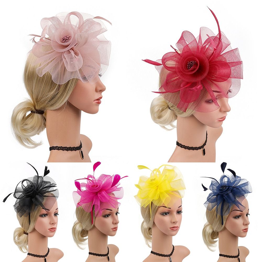 Feathers Ribbon Fascinator Hat - Women'S Fashion Kentucky Derby incelemesi ve fiyatı