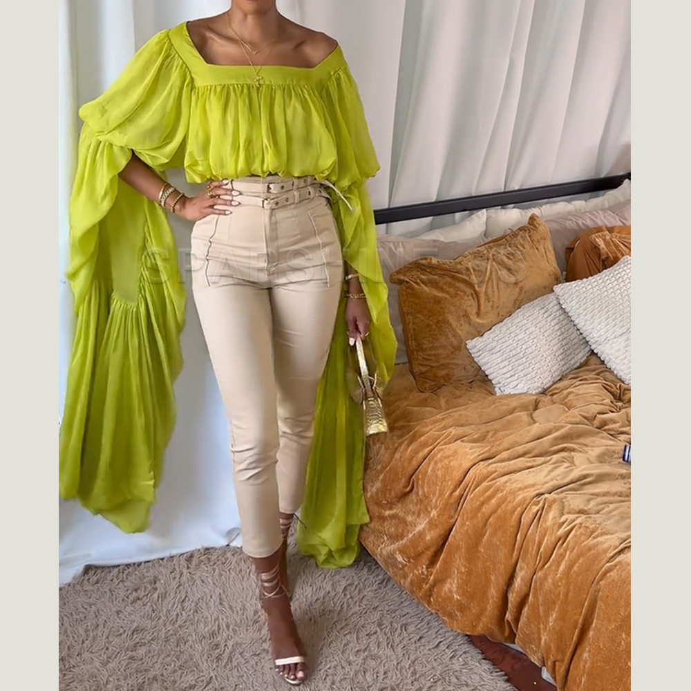 Women Chiffon Crop Top, Puff L - Crop Top Women incelemesi ve fiyatı