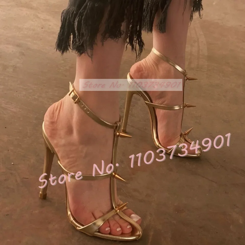 Gold Metal Rivets Ankle Strap  - Fashion Women Belt incelemesi ve fiyatı