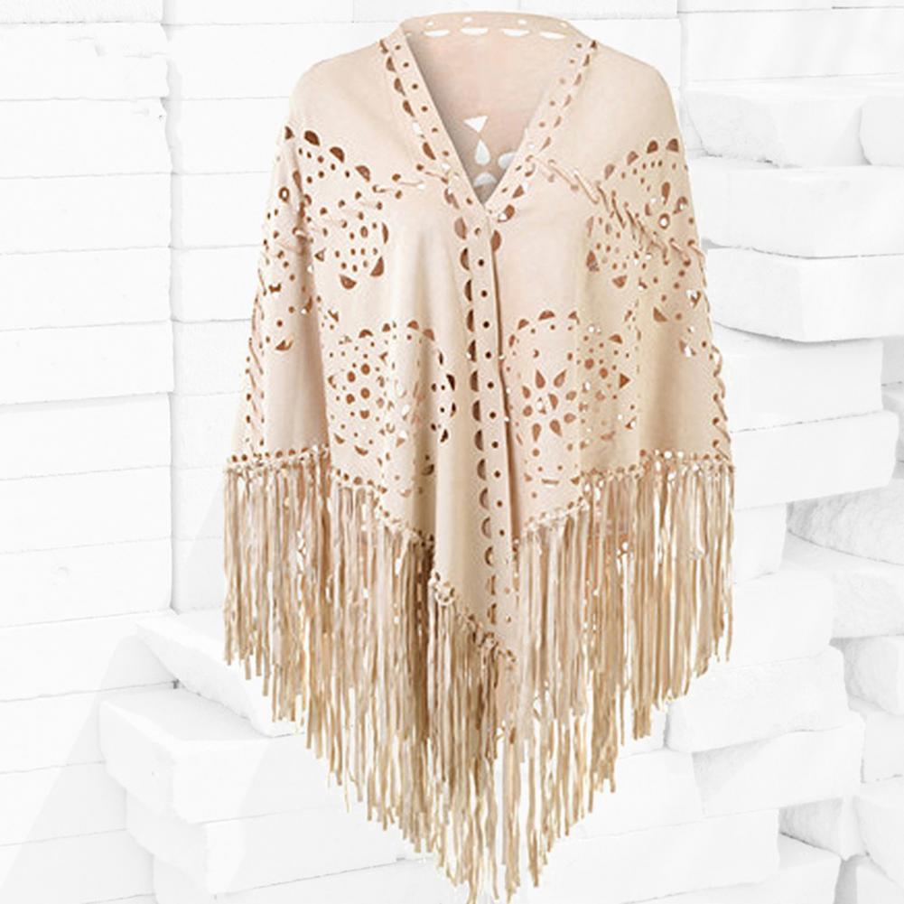 New In 2024 Solid Color Hollow - Women'S Fashion Poncho incelemesi ve fiyatı