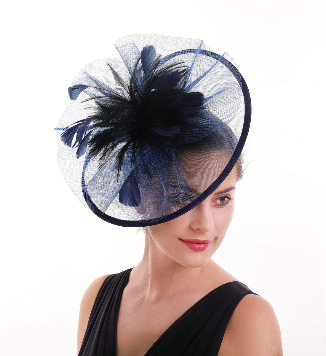 Women Feather Fascinator Hat M - Women'S Fashion Kentucky Derby incelemesi ve fiyatı