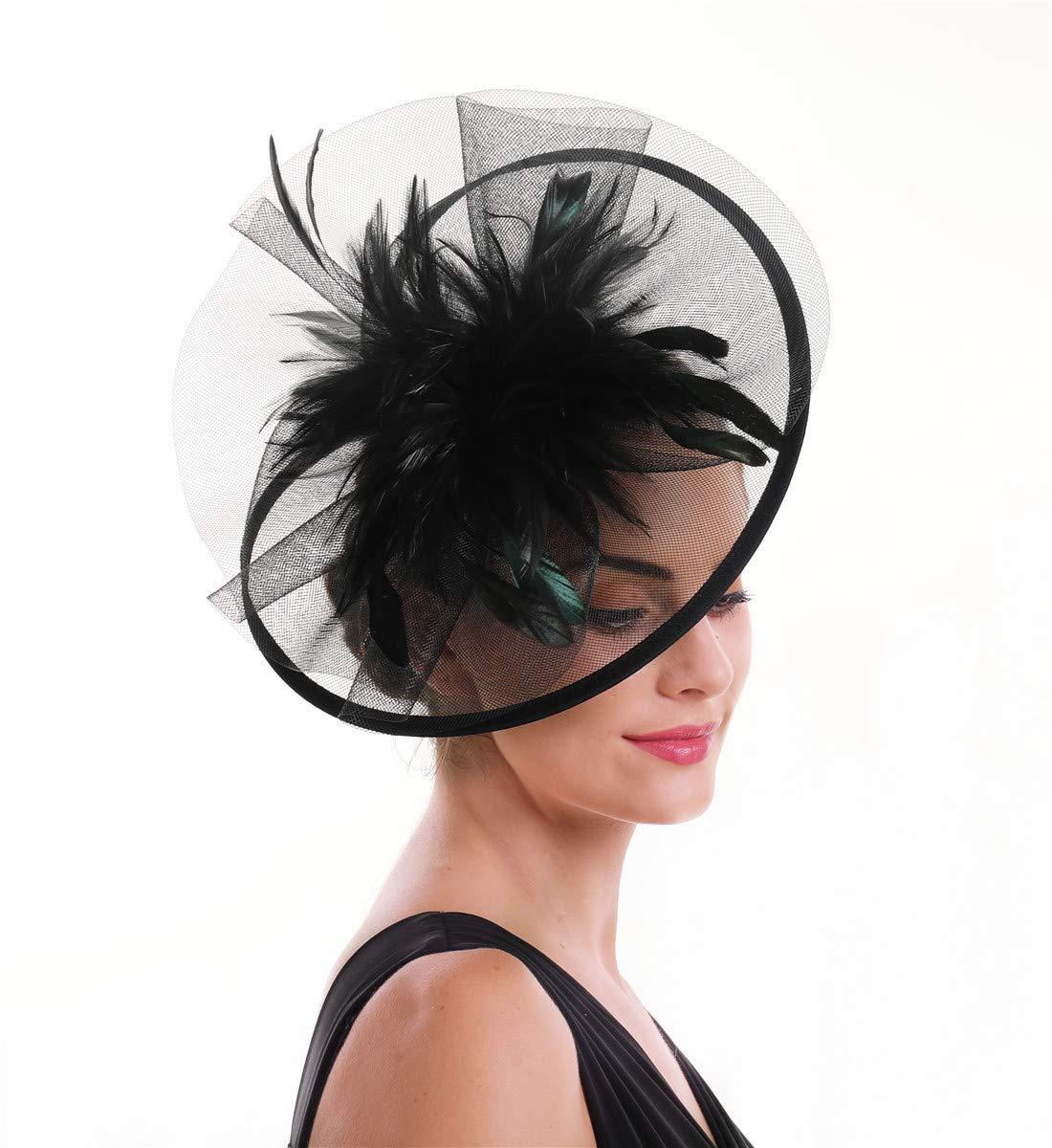 Women Feather Fascinator Hat M - Women'S Fashion Kentucky Derby incelemesi ve fiyatı