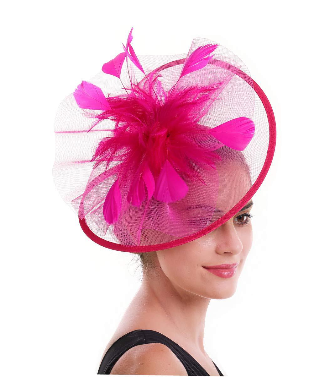 Women Feather Fascinator Hat M - Women'S Fashion Kentucky Derby incelemesi ve fiyatı