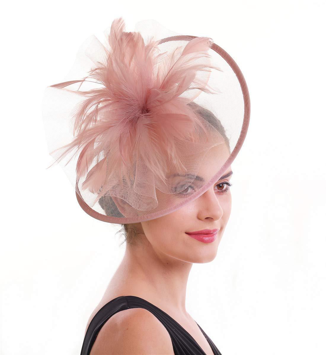 Women Feather Fascinator Hat M - Women'S Fashion Kentucky Derby incelemesi ve fiyatı
