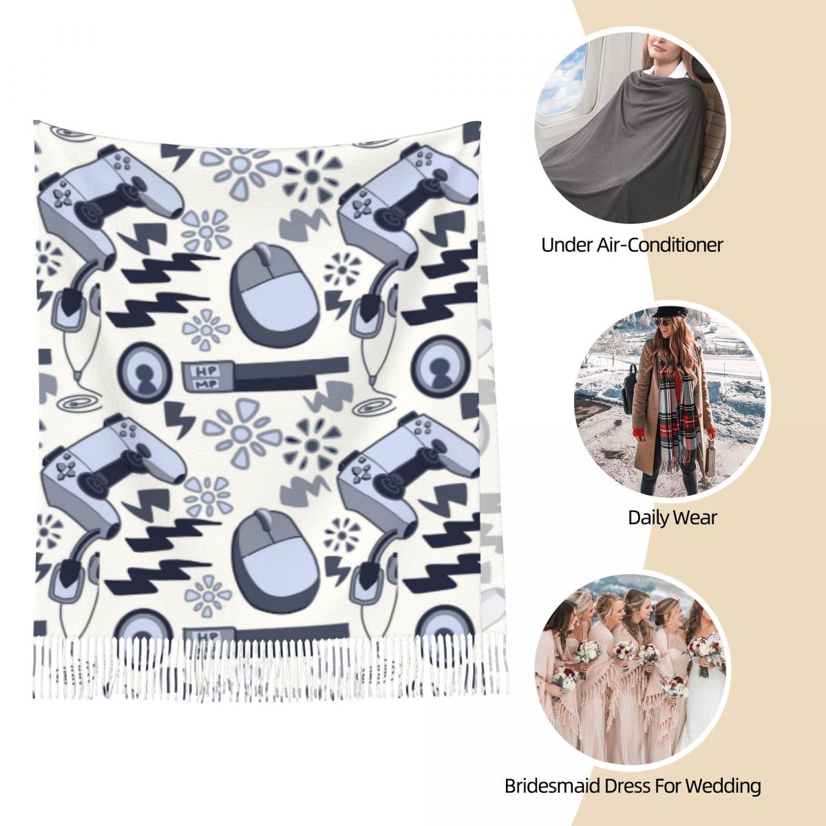Video Gamers Print In Blue Gra - Women Fashion Video incelemesi ve fiyatı