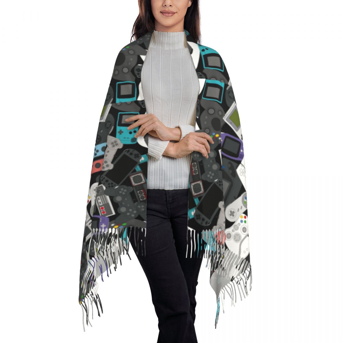 Gamer Controller Tassel Scarf  - Women Fashion Video incelemesi ve fiyatı
