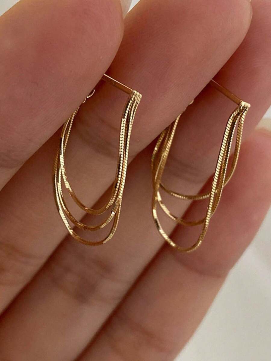 Gold-Tone Curved Bar Top Tripl - Women'S Fashion Layering incelemesi ve fiyatı