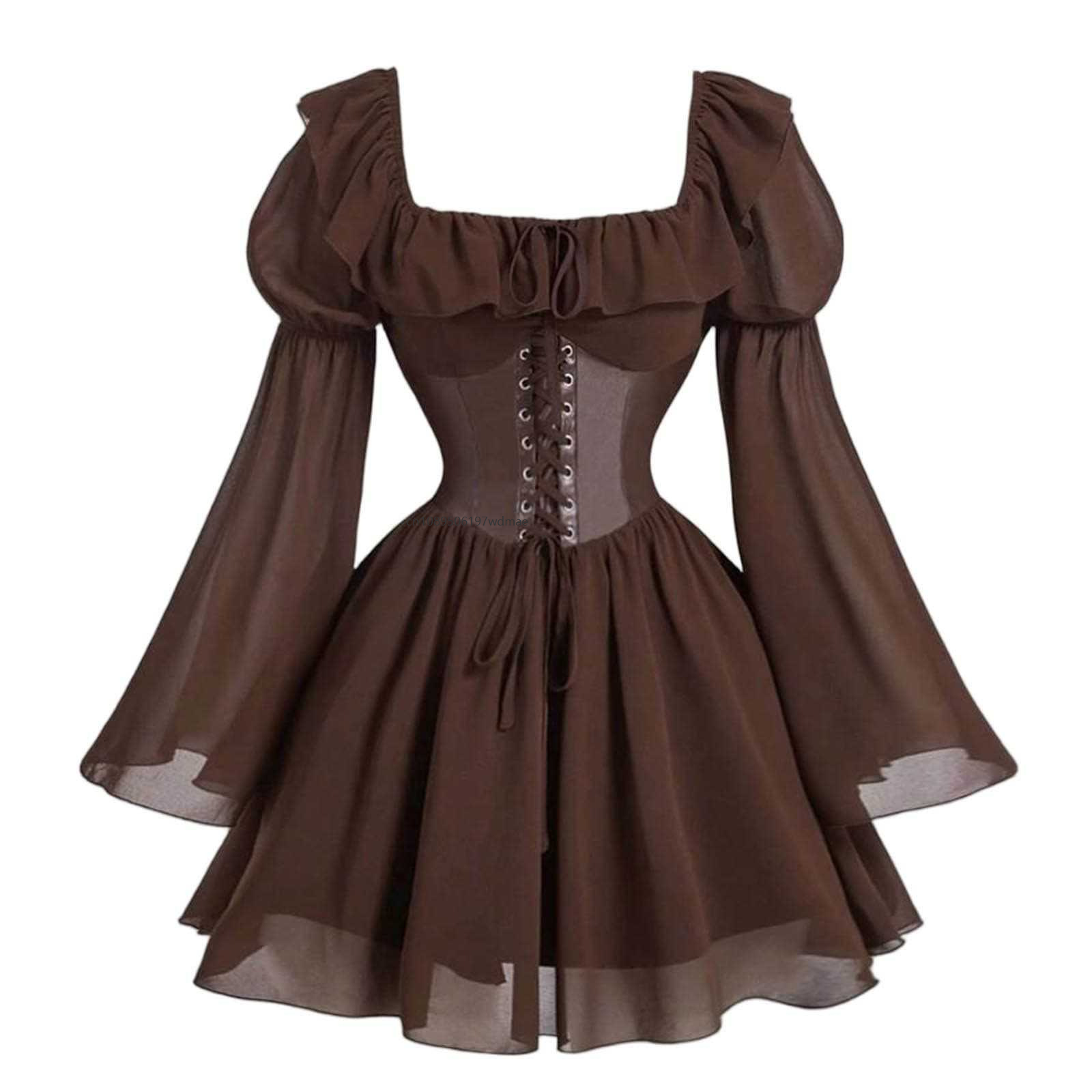 Renaissance Medieval Long Slee - Women'S Fashion Victorian incelemesi ve fiyatı