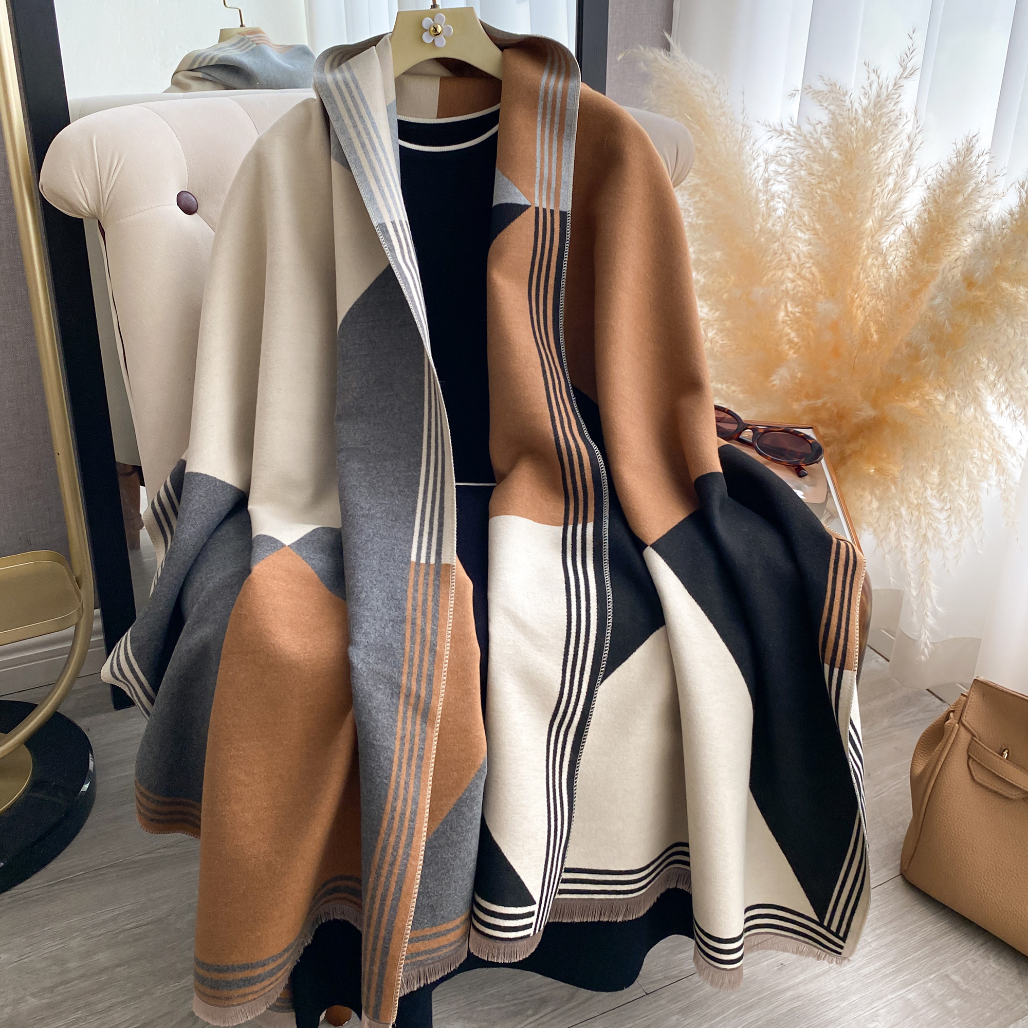 2025 Luxury Winter Cashmere Sc - Women'S Fashion Poncho incelemesi ve fiyatı