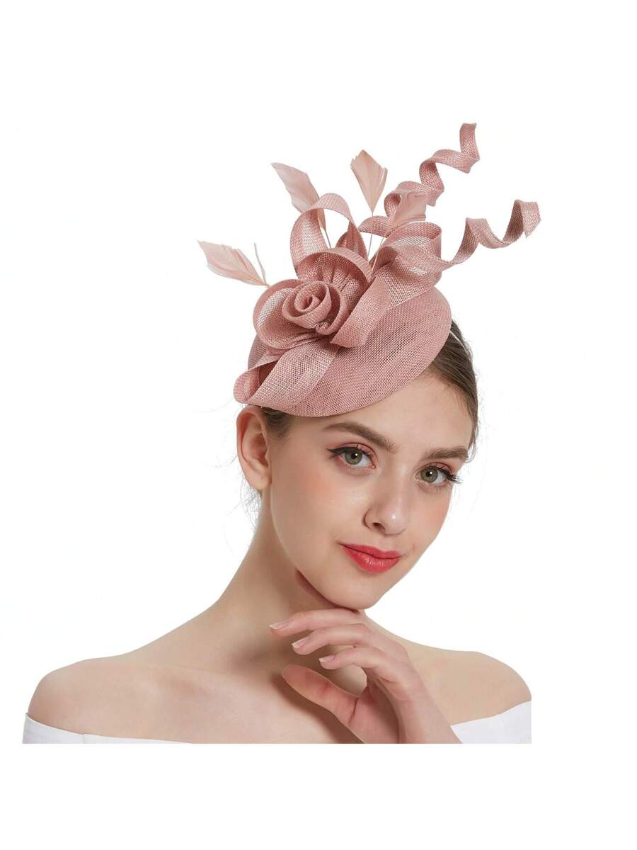 Pink Floral Fascinator Hat For - Women'S Fashion Kentucky Derby incelemesi ve fiyatı