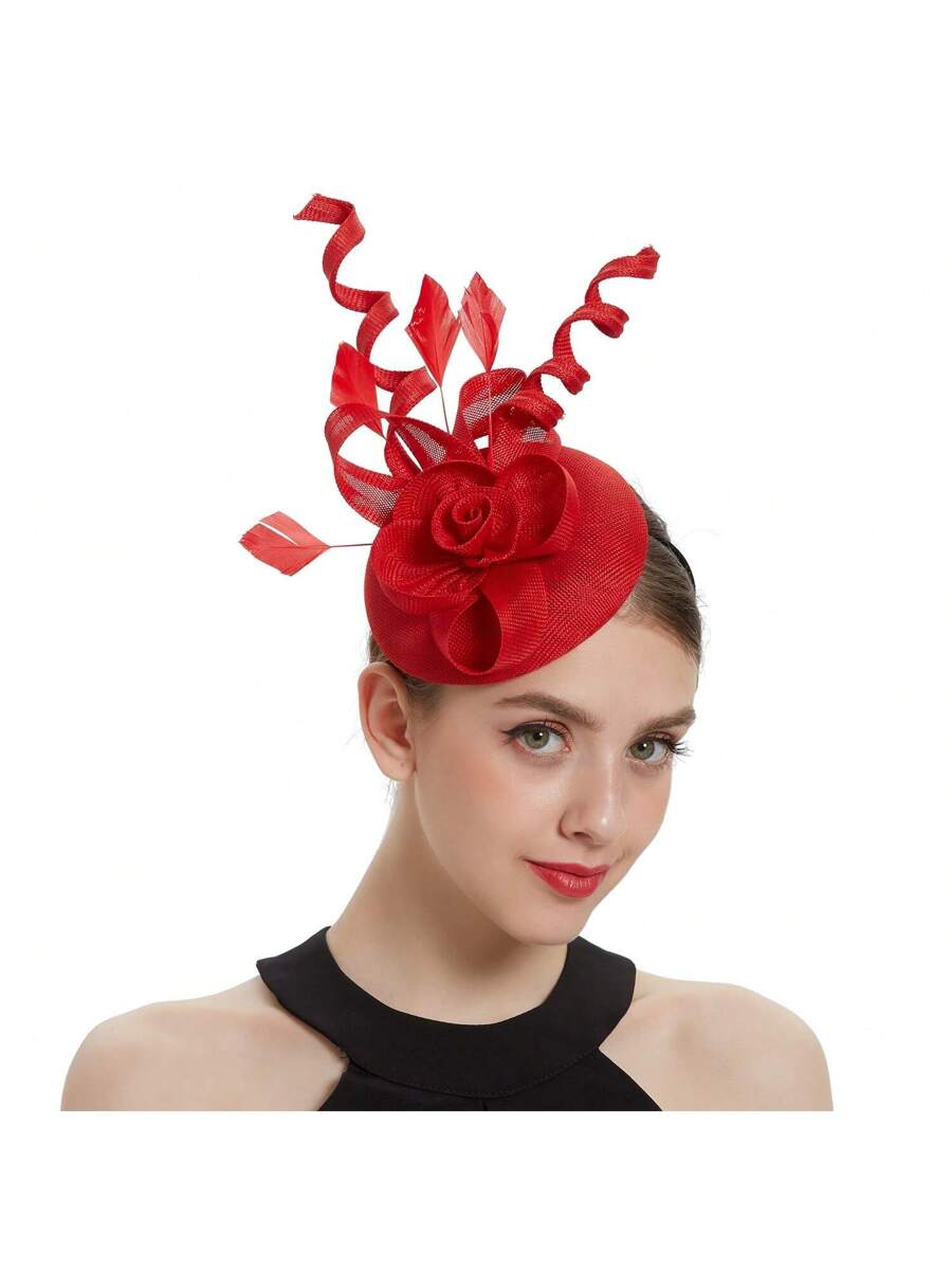 Pink Floral Fascinator Hat For - Women'S Fashion Kentucky Derby incelemesi ve fiyatı
