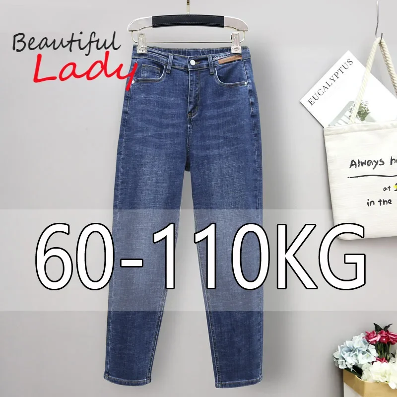XL-6XL Spring Autumn Large Siz - Mom Jeans Women incelemesi ve fiyatı