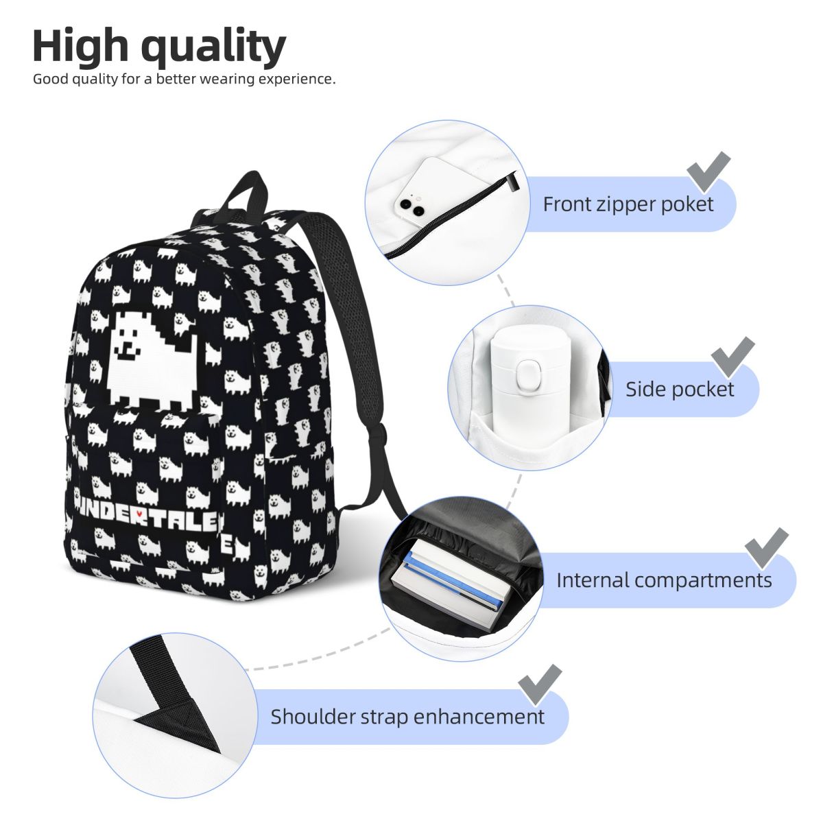 Undertale Annoying Dog Backpac - Women Fashion Video incelemesi ve fiyatı