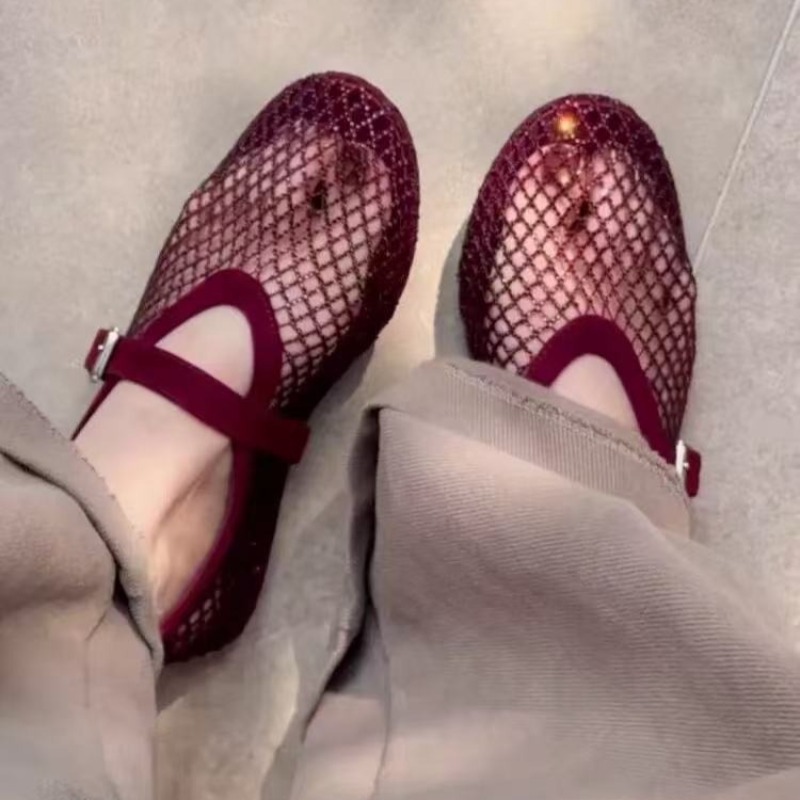 Hollow Rhinestone Baotou Sanda - Women'S Fashion Loafers incelemesi ve fiyatı