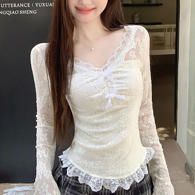 Women Long Sleeved T-shirt V-n - Women Fashion Necklace incelemesi ve fiyatı