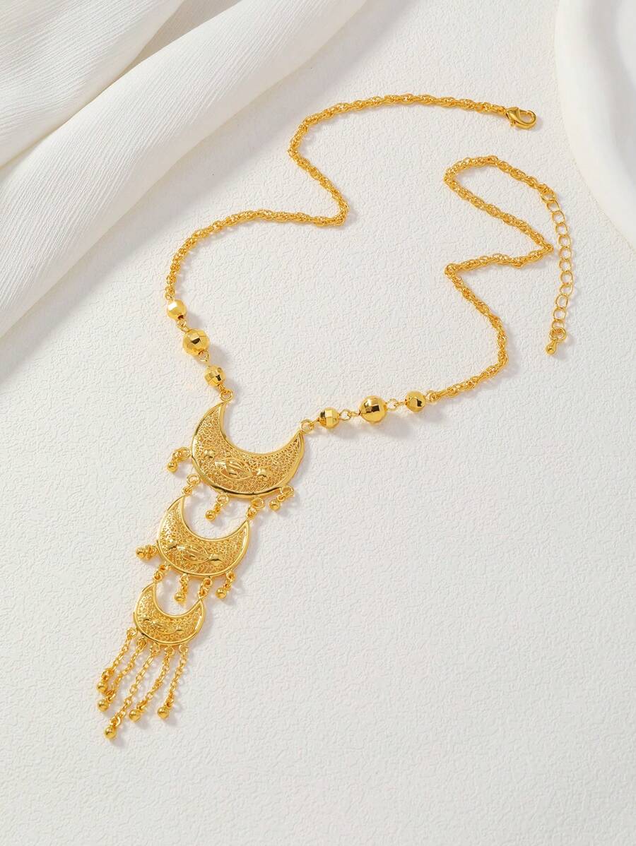 Elegant Gold-Tone Crescent Moo - Women'S Fashion Layering incelemesi ve fiyatı