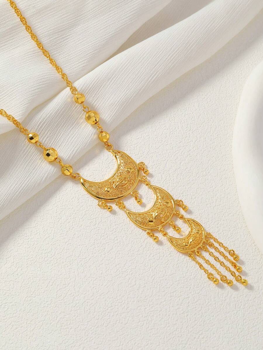 Elegant Gold-Tone Crescent Moo - Women'S Fashion Layering incelemesi ve fiyatı