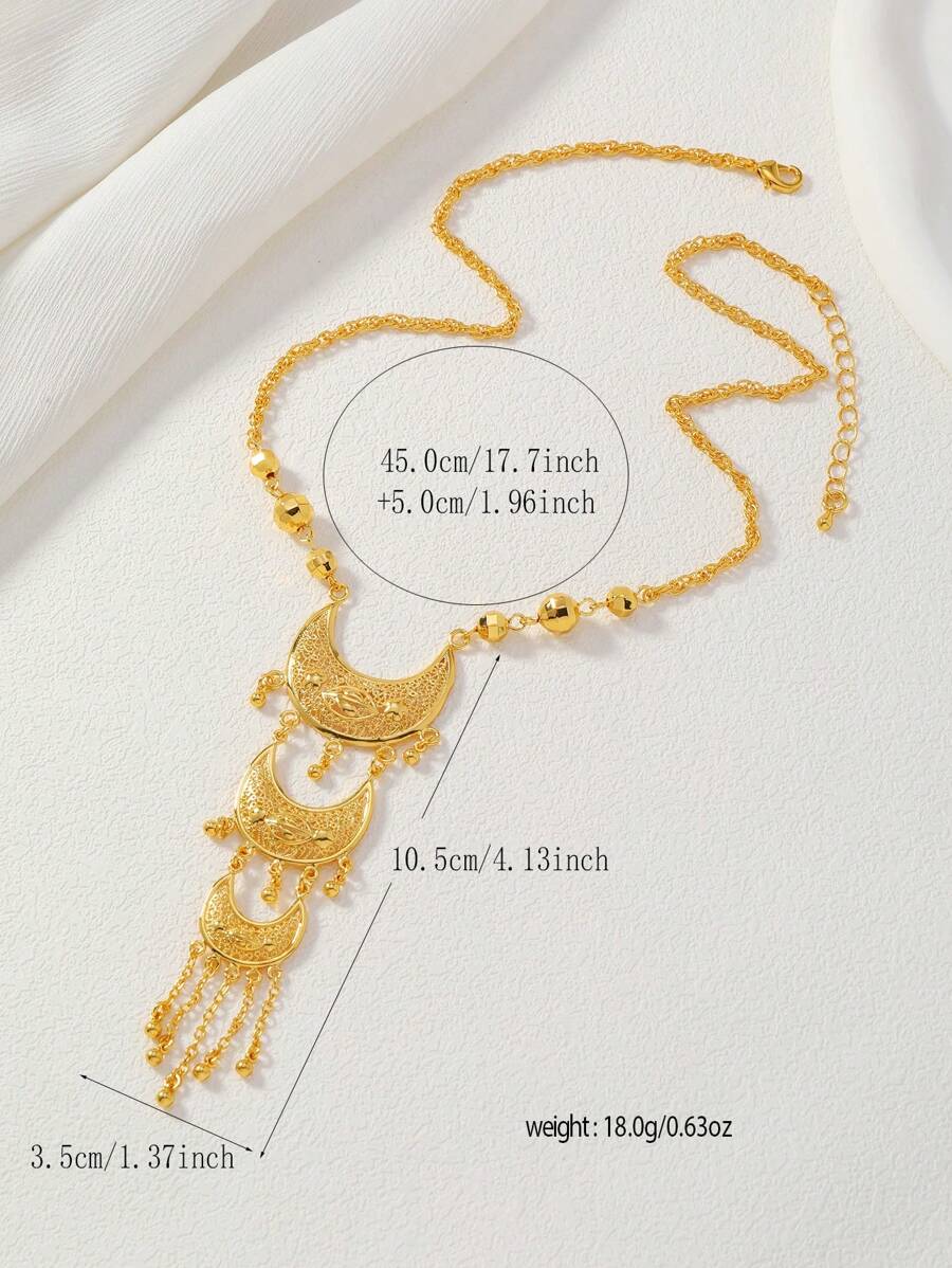 Elegant Gold-Tone Crescent Moo - Women'S Fashion Layering incelemesi ve fiyatı